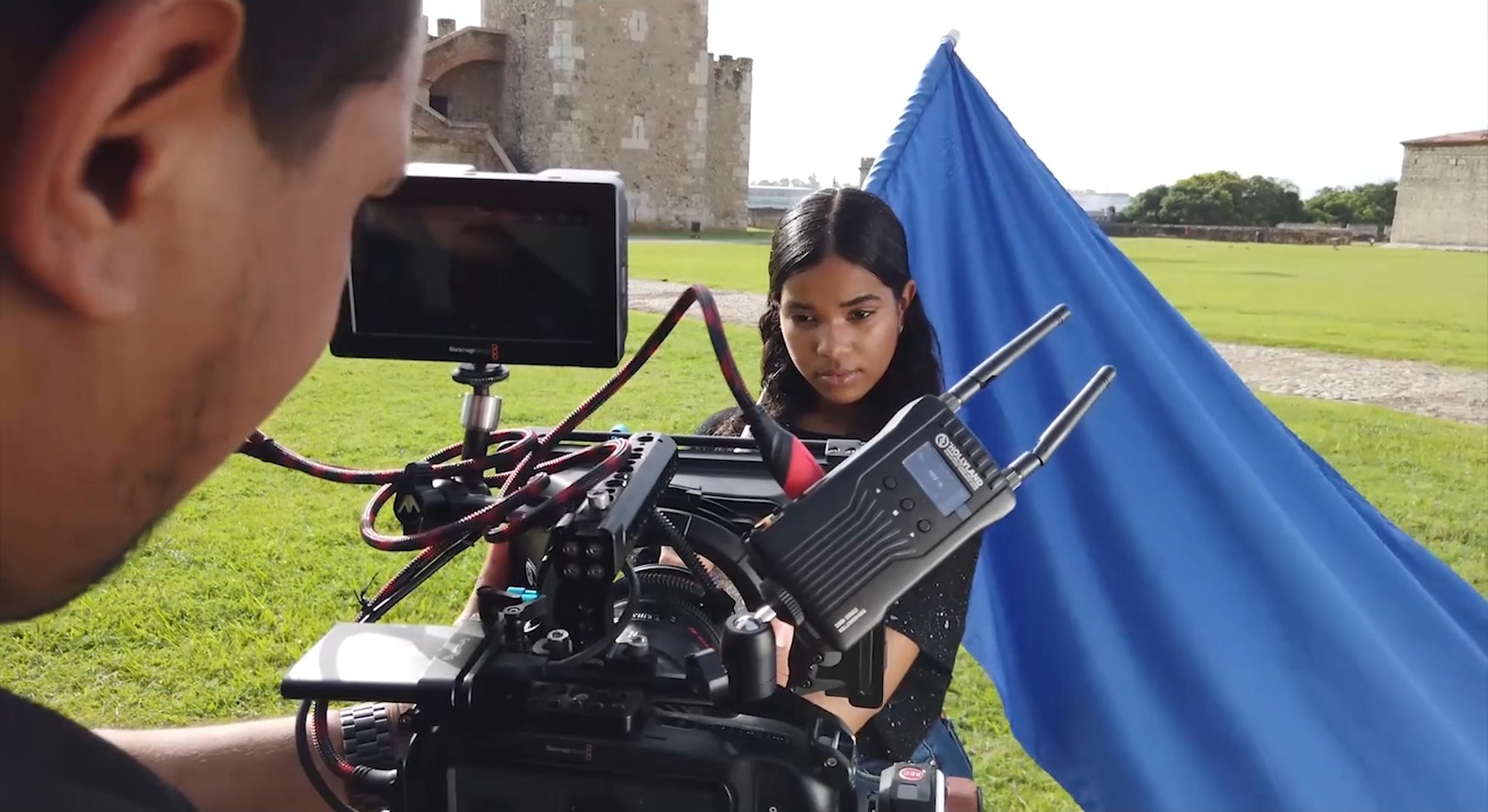 Cámara profesional durante una filmación